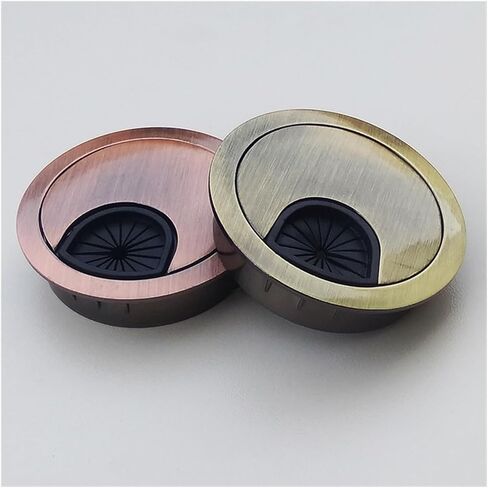 Desk Hole Cover Table Cable Grommet, 2pcs Zinc Alloy Wire Hole Cover Computer Desk Cable Grommet Hole Outlet Port Winder Holder Organizer Furniture Hardware(B,80mm)(A,60mm) in Saudi Arabia