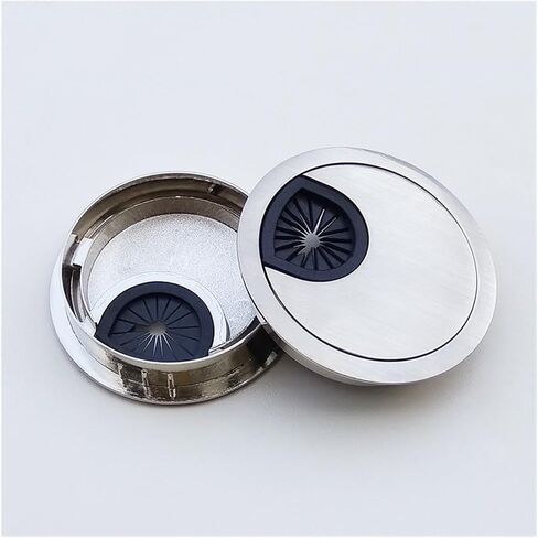 Desk Hole Cover Table Cable Grommet, 2pcs Zinc Alloy Wire Hole Cover Computer Desk Cable Grommet Hole Outlet Port Winder Holder Organizer Furniture Hardware(B,80mm)(A,60mm) in Saudi Arabia