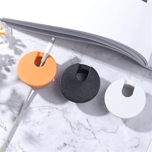 Desk Hole Cover Table Cable Grommet, 35/50mm ABS Wire Hole Covers Grommet Cable Hole Cover Furniture Hardware Plastic Line Holder for Computer Desk Table(White-50mm)(Black-50mm) in Saudi Arabia