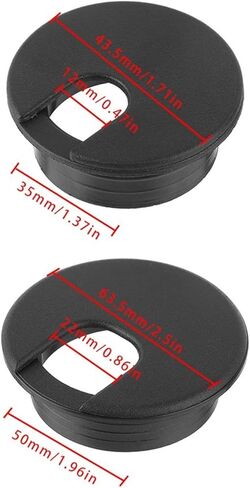 Desk Hole Cover Table Cable Grommet, 35/50mm ABS Wire Hole Covers Grommet Cable Hole Cover Furniture Hardware Plastic Line Holder for Computer Desk Table(White-50mm)(Black-50mm) in Saudi Arabia