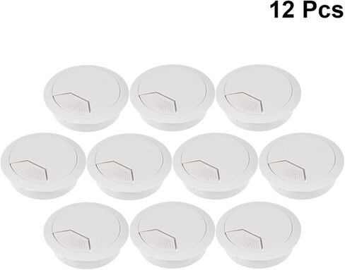كبل غطاء ثقب المكتب جروميت ، 10pcs/12pcs للكمبيوتر المكتبي كمبيوتر المكتبي غلاف الكبل غطاء الكبل قطره 50 مم (أبيض 50 مم 12 ٪) (أبيض 50 مم 12 ٪) in Saudi Arabia