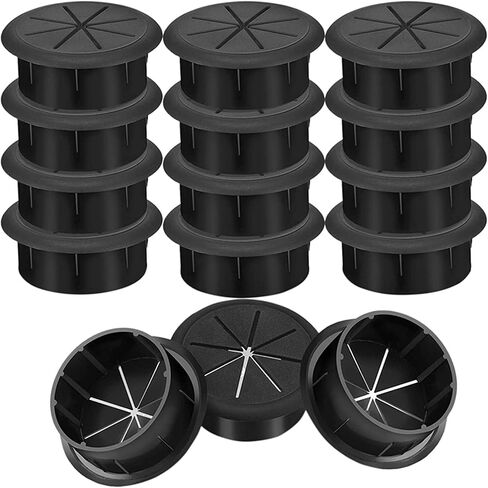Desk Hole Cover Table Cable Grommet, 15 Pcs Desk Grommet Cord Wire Hole Cover Set for Office Home PC Desk(Black)(Black) in Saudi Arabia