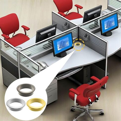 Desk Hole Cover Table Cable Grommet, 2pcs 25-80MM Round Cable Wire Hole Cover Line Box Cable Grommets Office Computer Desk Outlet Port Wire Rack Furniture Hardware(A,50mm)(Beige,35mm) in Saudi Arabia
