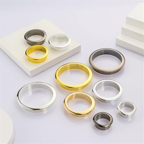 Desk Hole Cover Table Cable Grommet, 2pcs 25-80MM Round Cable Wire Hole Cover Line Box Cable Grommets Office Computer Desk Outlet Port Wire Rack Furniture Hardware(A,50mm)(Beige,35mm) in Saudi Arabia