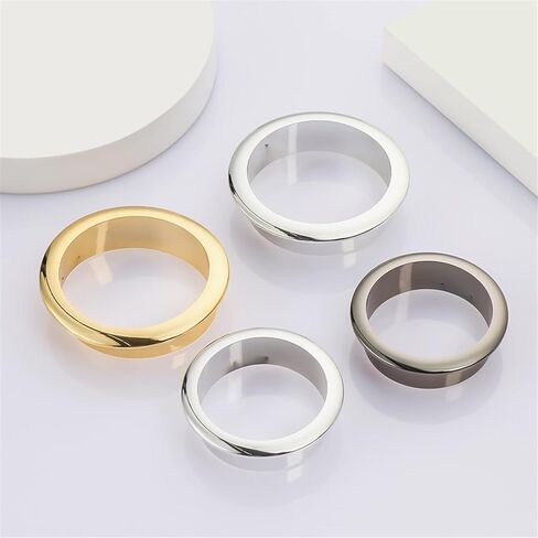 Desk Hole Cover Table Cable Grommet, 2pcs 25-80MM Round Cable Wire Hole Cover Line Box Cable Grommets Office Computer Desk Outlet Port Wire Rack Furniture Hardware(A,50mm)(Beige,35mm) in Saudi Arabia