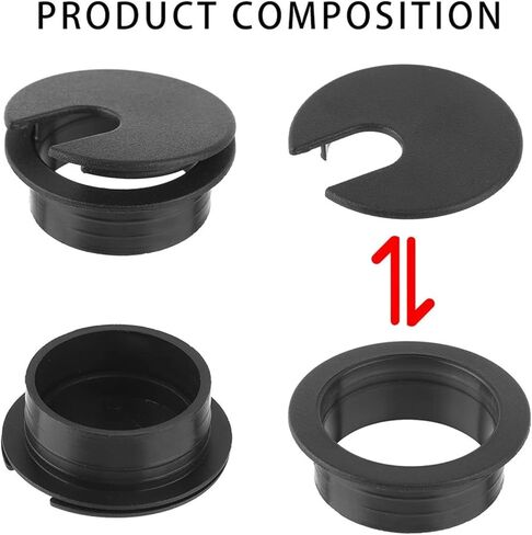 Desk Hole Cover Table Cable Grommet, 2pcs 35/50mm Wire Hole Cover Computer Grommet Desk Table Cable Fastener Line Box Cable Clamp Buckle Line Tidy Storage Holder Hardware(White-35mm)(White-35mm) in Saudi Arabia