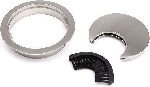Desk Hole Cover Table Cable Grommet, 68 mm Metal Chrome Round Grommet - Desk Cable Tidy Insert PC Wire Hole - for Desk, Desktops, Office - Set of 4 in Saudi Arabia