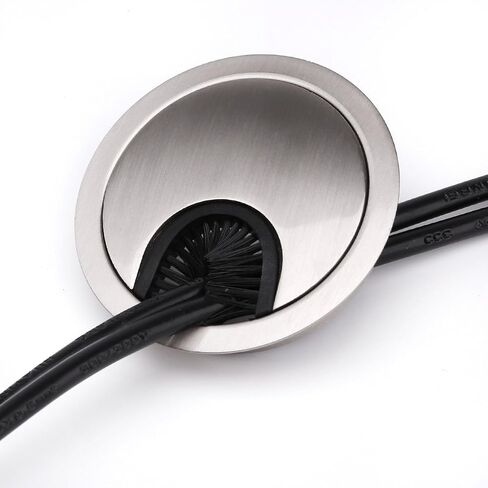 Desk Hole Cover Table Cable Grommet, 68 mm Metal Chrome Round Grommet - Desk Cable Tidy Insert PC Wire Hole - for Desk, Desktops, Office - Set of 4 in Saudi Arabia