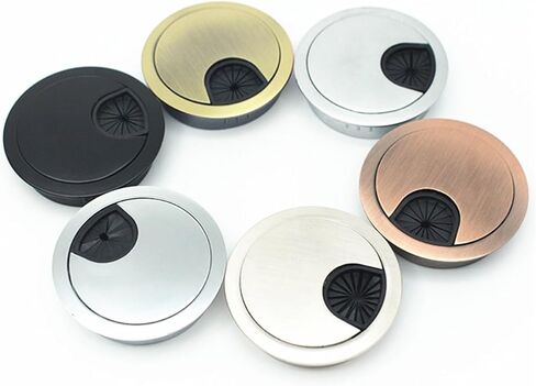 Desk Hole Cover Table Cable Grommet, 5PCS/LOT Computer Grommet Table Cable Outlet Furniture Hardware Zinc Alloy Desk Wire Hole Cover(Black,60mm)(Brush,50mm) in Saudi Arabia