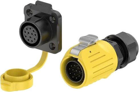 Waterproof aviation EW-LP20 flange plastic 2-14 core welding yellow led screen power industrial connector(EW-LP20-12P 5A) in Saudi Arabia