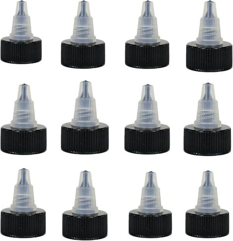 Black & Natural Plastic Twist Top Caps (20/410) With Press And Seal Liners For Squeeze Bottles Replacement Caps Cosmetic Bottles Arts And Crafts (12 pack) in Saudi Arabia