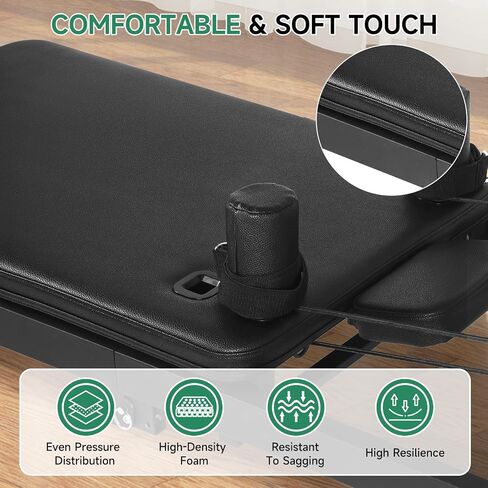 91.5inch Extended Foldable Pilates Reformer, Pilates Machine with Pilates Ring Circle & Headrest, Jumpboard, Dual Resistance Springs, Upgrade Pilates Equipment for Home Workout, up to 500 lbs in Saudi Arabia