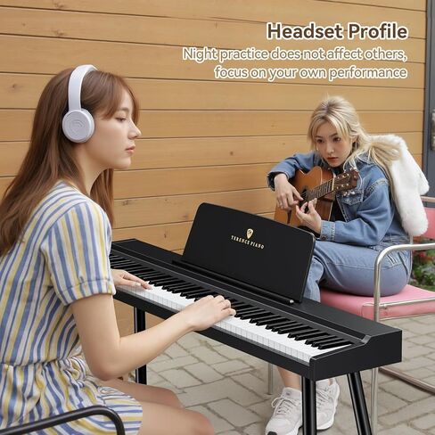 Keyboard Piano 88 Key Digital: 88 Key Piano keyboard Semi-Weighted Full Size Keyboard Digital Premium Sound MIDI Headphone Jack Triple Pedal Compact Design for Beginners to Professionals in Kuwait