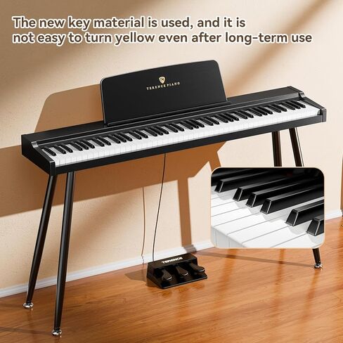 Keyboard Piano 88 Key Digital: 88 Key Piano keyboard Semi-Weighted Full Size Keyboard Digital Premium Sound MIDI Headphone Jack Triple Pedal Compact Design for Beginners to Professionals in Kuwait