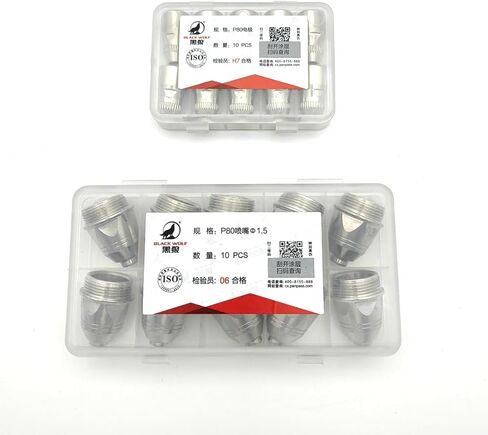 P80 Black Wolf Authentic Original Air Plasma Cutting Nozzle Tip Electrode Air Plasma Cutter CNC Consumables for LGK100/120 20PCS (1.1mm) in Saudi Arabia