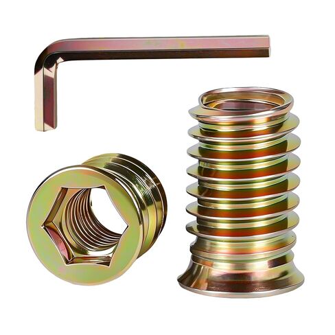 30 PCS M8-1.25 x 25mm Threaded Inserts for Wood Professional Threaded Insert Nuts for Furniture & Wooden Products, Hex Spanner Included in Saudi Arabia