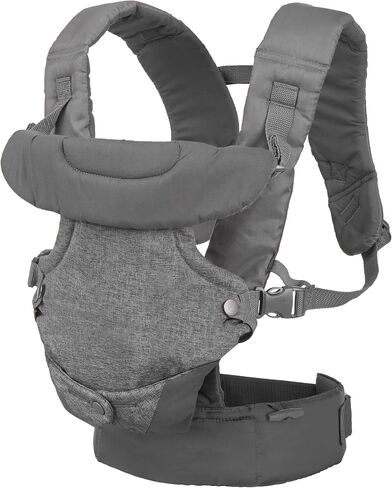 Infantino Flip 4-in-1 Convertible Baby Carrier & Crossbody Diaper Bag, Adjustable, Ergonomic Babywearing, Registry Essential, Baby Carrier for Newborn to Toddler, Black & Gold in Kuwait