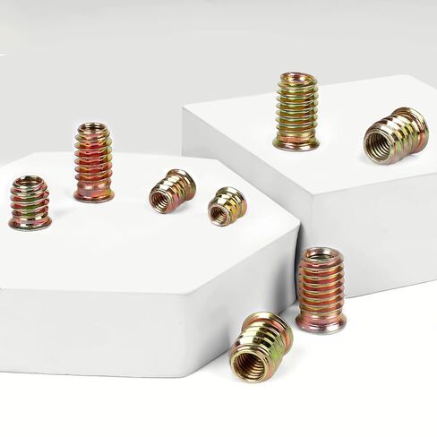 30 PCS M8-1.25 x 25mm Threaded Inserts for Wood Professional Threaded Insert Nuts for Furniture & Wooden Products, Hex Spanner Included in Saudi Arabia