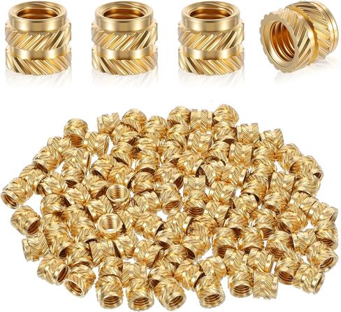 100 Pcs M5 Threaded Insert M5 Heat Set Inserts 3D Printing Brass Nuts Knurled Twill Thread Nut Inserts for Loptop Automotive Plastic Shells in Saudi Arabia