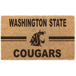 KH Sports Fan Washington State Cougars Team Logo Coir Doormat, 18x30 Inches, Cougars Outdoor Rug; Display Your Team Spirit with This Unique Washington State Cougars Doormat in Saudi Arabia