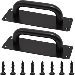2pcs صغيرة أسود من الفولاذ المقاوم للصدأ الشقوق السحب ، السحب ، السحب مقبض ، السحب ودفع لوحة المقبض للباب الخشبي أو المركب (زوج واحد) in Kuwait