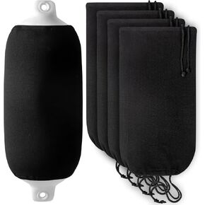 Boat Fender Covers | 2 & 4 Packs |Size: 8″ x 22″, 10″ x 26″ |Black & Navy Blue | Fender Covers for Twin Eye & Center Rope Tube Style Fender，Polyester (Boat Fender Not Included) in Saudi Arabia