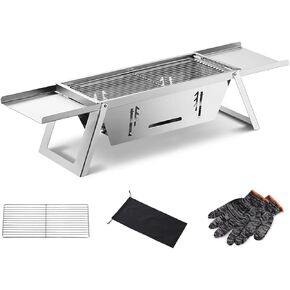 Barbecue Grills Small Folding Stainless Steel Lightweight Removable Washable Easy Carrying Grills Outdoor Camping Backyard(Simple) in Saudi Arabia