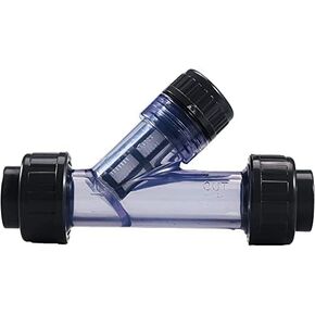 1-1/2'' Y-Strainer, Clear UPVC Sediment Y-Strainer, True Union Y-Strainer Stainless Steel 40 Mesh and PVC 20 Mesh, NPT Female [NPT 1-1/2 Inch] in Saudi Arabia