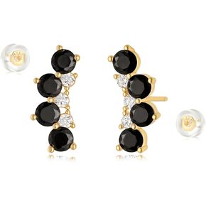 MYEARS Women Trio Earrings Gold Flower Stud Three-stone 14K Gold Plated Small Simple Hypoallergenic Everyday Jewelry in Kuwait