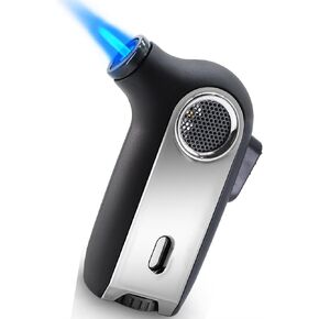 Jet Flame Lighter, Push Down to Light, with Fuel Viewing Window, Reusable, Suitable for Candles, Hiking, Camping (no Butane)(Red) in Saudi Arabia