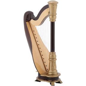 Wooden Miniature Harp Replica with Case Instrument Model Musical Gifts Ornaments in Saudi Arabia
