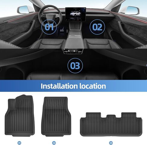 بطانة البضائع الخلفية Smabee لعام 2025 Tesla Model Y Juniper 5 مقاعد جميعها الطقس TPE Trunk Mat Mat Accessories Interior Black in Kuwait