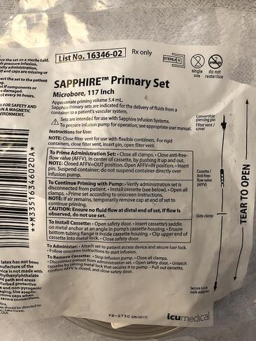 Sapphire Pricial 0.2 Micron Filter Set غير المنتهية ، microbore ، PAV ، Clave ، Y-Site ، 122 Int in Kuwait