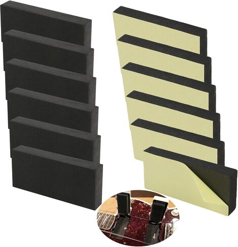 12-Pack 10mm Thick EVA Foam Adjustment Pads for Jazzmaster Pickups & Bass Pickups - 70x30x10mm Self-Adhesive Anti-Vibration Pickup Covers Precision Cutting & Enhanced Support in Saudi Arabia