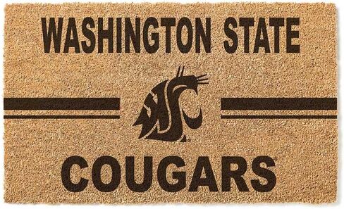 KH Sports Fan Washington State Team Team Logo Coir Boator ، 18 × 30 بوصة ، كوغار سجادة في الهواء الطلق ؛ عرض روح فريقك مع هذا الفريدة من نوعها Cougars Couromat in Saudi Arabia