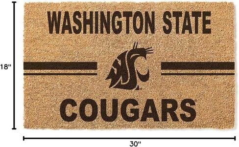 KH Sports Fan Washington State Team Team Logo Coir Boator ، 18 × 30 بوصة ، كوغار سجادة في الهواء الطلق ؛ عرض روح فريقك مع هذا الفريدة من نوعها Cougars Couromat in Saudi Arabia