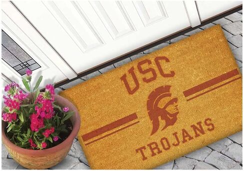 KH Sports Fan Logo Coir ، 18 × 30 بوصة ، سجادة في الهواء الطلق ، عرض روح فريقك مع ممسحة أحصنة طروادة في جنوب كاليفورنيا الفريدة ، مقاس واحد ، متعددة in Saudi Arabia