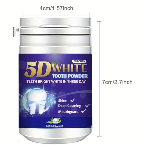 Teeth Whitening Powder, Professional Deep Cleaning Formula, Mint Flavor (Dark) in Saudi Arabia
