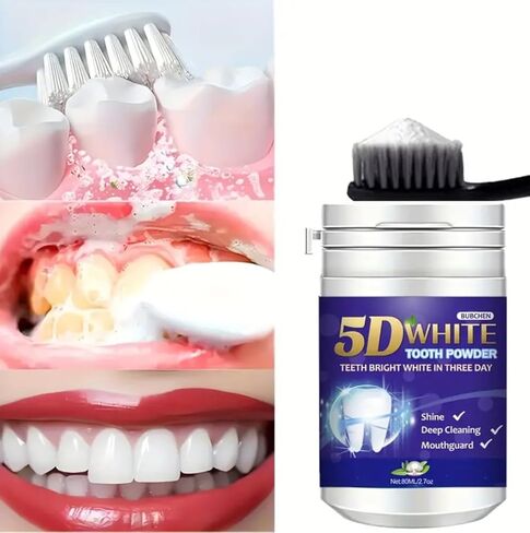 Teeth Whitening Powder, Professional Deep Cleaning Formula, Mint Flavor (Dark) in Saudi Arabia