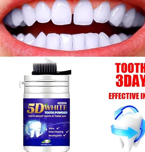 Teeth Whitening Powder, Professional Deep Cleaning Formula, Mint Flavor (Dark) in Saudi Arabia