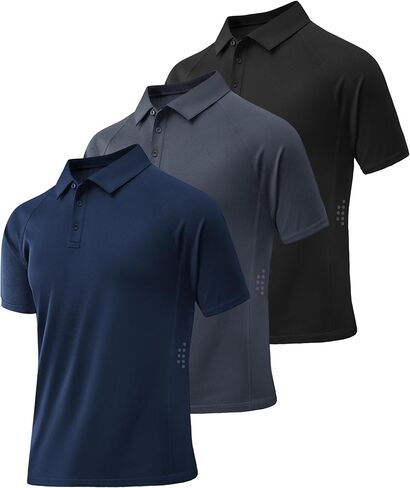 Zity 3 Pack Mens Polo قمصان قصيرة الأكمام الرطوبة الرطبة الفطرية أعمال رياضية غير رسمية القمصان الجولف للرجال in Saudi Arabia