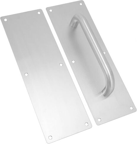 Pull Push Door Plate Handle Heavy Duty 304 Stainless Steel White Oval Handle for Offices Hotels Restaurants Fire Doors Escape Doors Sliding Barn Doors Wooden Doors in Saudi Arabia