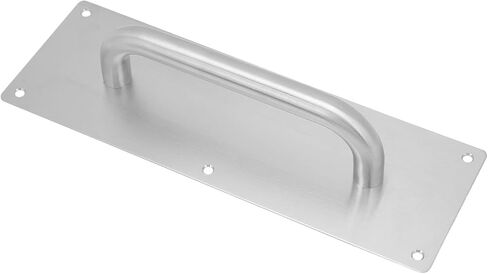 Pull Push Door Plate Handle Heavy Duty 304 Stainless Steel White Oval Handle for Offices Hotels Restaurants Fire Doors Escape Doors Sliding Barn Doors Wooden Doors in Saudi Arabia