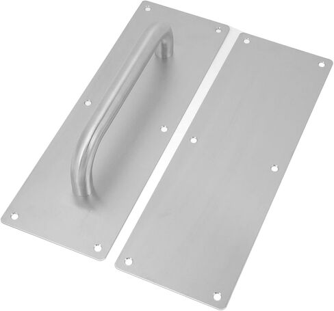 Pull Push Door Plate Handle Heavy Duty 304 Stainless Steel White Oval Handle for Offices Hotels Restaurants Fire Doors Escape Doors Sliding Barn Doors Wooden Doors in Saudi Arabia