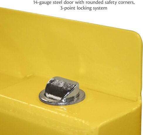 Jamco 45 Gallon Safety Feether Feethlet for Slampable Sivers ، Doors Diros Doins ، أصفر ، 43 بوصة × 18 بوصة × 65 بوصة ، طراز BM45 in Kuwait