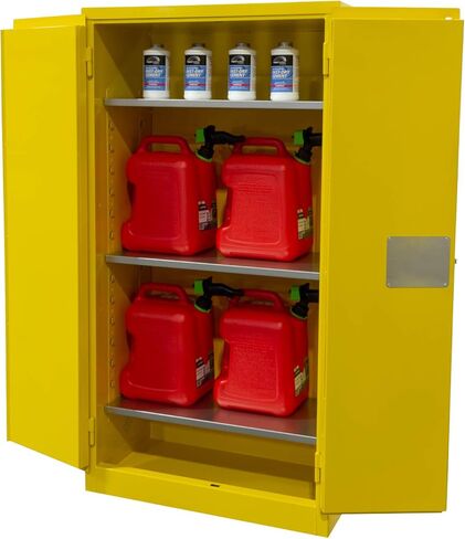 Jamco 45 Gallon Safety Feether Feethlet for Slampable Sivers ، Doors Diros Doins ، أصفر ، 43 بوصة × 18 بوصة × 65 بوصة ، طراز BM45 in Kuwait