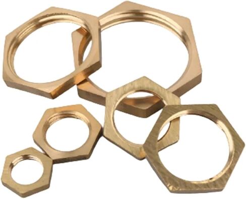 5PCS Brass Hex Nuts 1/8 1/4 3/8 1/2 3/4 1 Inch Thread Hexagon Nuts Metal Sealing Fittings Plumbing Accessories(3l8 inch) in Saudi Arabia
