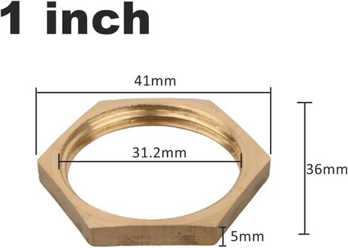 5PCS Brass Hex Nuts 1/8 1/4 3/8 1/2 3/4 1 Inch Thread Hexagon Nuts Metal Sealing Fittings Plumbing Accessories(3l8 inch) in Saudi Arabia