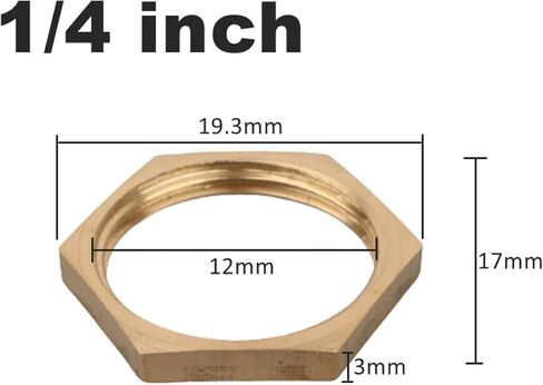 5PCS Brass Hex Nuts 1/8 1/4 3/8 1/2 3/4 1 Inch Thread Hexagon Nuts Metal Sealing Fittings Plumbing Accessories(3l8 inch) in Saudi Arabia