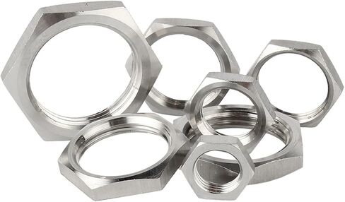 5pcs 304 الفولاذ المقاوم للصدأ سداسي القفل أنبوب الجوز تركيب M8-M40 Pitch 1mm 1.5mm متري أنثى (M18x1.5x22x4 5pcs) in Saudi Arabia